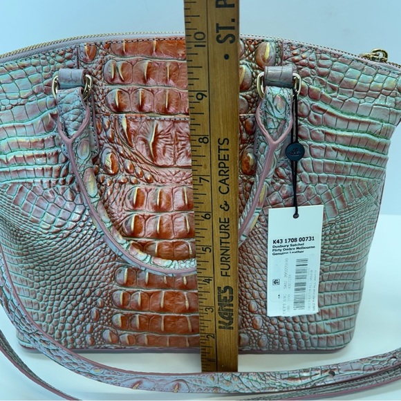 Large Duxbury Satchel | Coquette Ombre Melbourne | BRAHMIN NWT Brahmin Duxbury Satchel Flirty Pink Ombre Melbourne Leather Croc Embossed